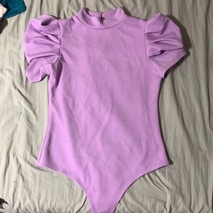 Lavender Body Suit, with ruffles on the shoulders